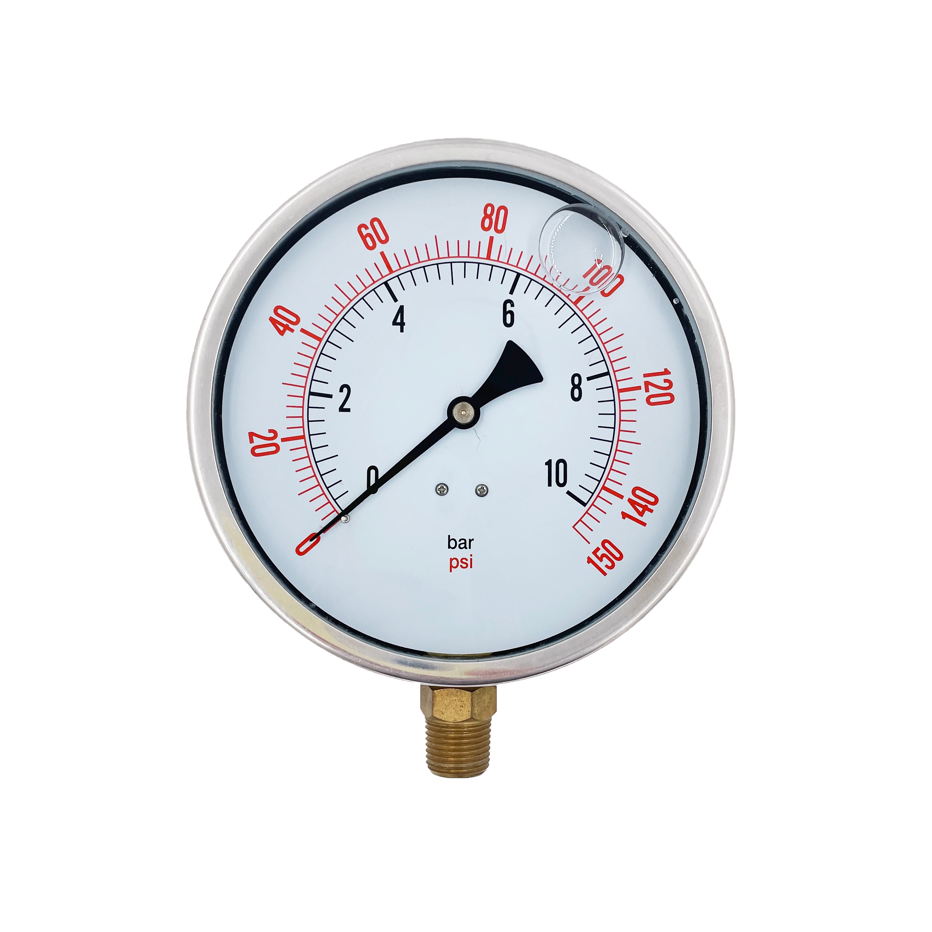 Y150 radial half stainless steel oil filled pressure gauge 